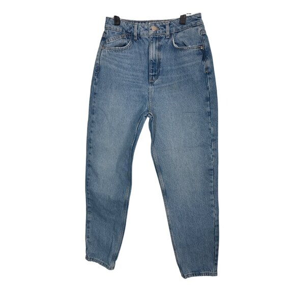 2/$30 ZARA Size 4 High-Waisted Blue Denim Jeans - Picture 1 of 14